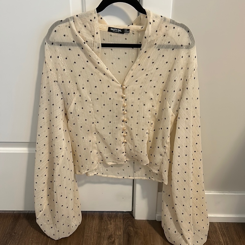Sheer long sleeve blouse